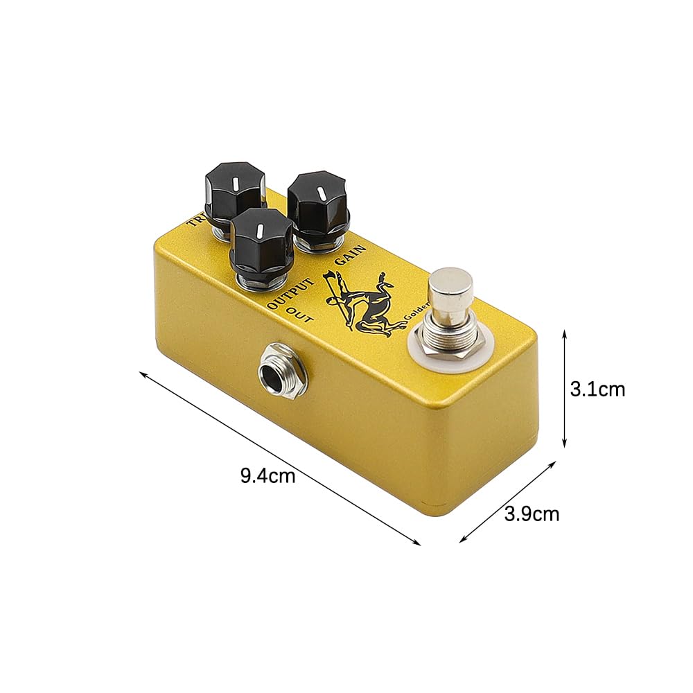 Alnicov effet guitare pédale Overdrive gain des aigus mise coque entièrement en métal véritable contournement