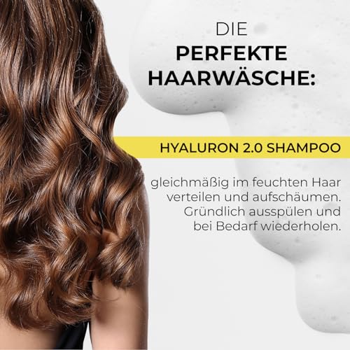 Foto von ALCINA Hyaluron 2.0 Shampoo (250 ml) - Shampoo für trockene & spröde Haare - Glanz & Geschmeidigkeit - verhindert Hitzeschäden bis zu 230°C - Haarpflege mit Hyaluronsäure & Kaktusfeigenextrakt