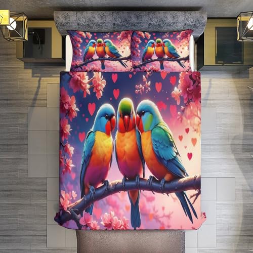 Parure de lit perroquet en microfibre pour colorer la chambre des enfants et adultes - 5
