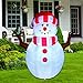 GOOSH 5 FT Christmas Snowman Inflatables with 360° Rotating Magic Light Outdoor Yard Decorations, Christmas Blow Up Snowman with Santa Hat for Garden Patio Lawn Home Holiday Xmas Party