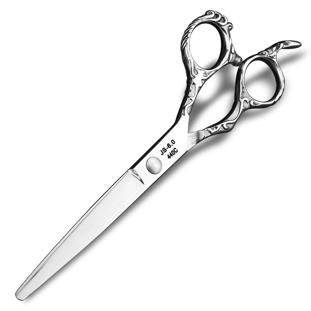 XUANFENG 6 Zoll Friseurschere Set – Schwarz/Silber, 440C Stahl, Inkl. Ausdünnschere
