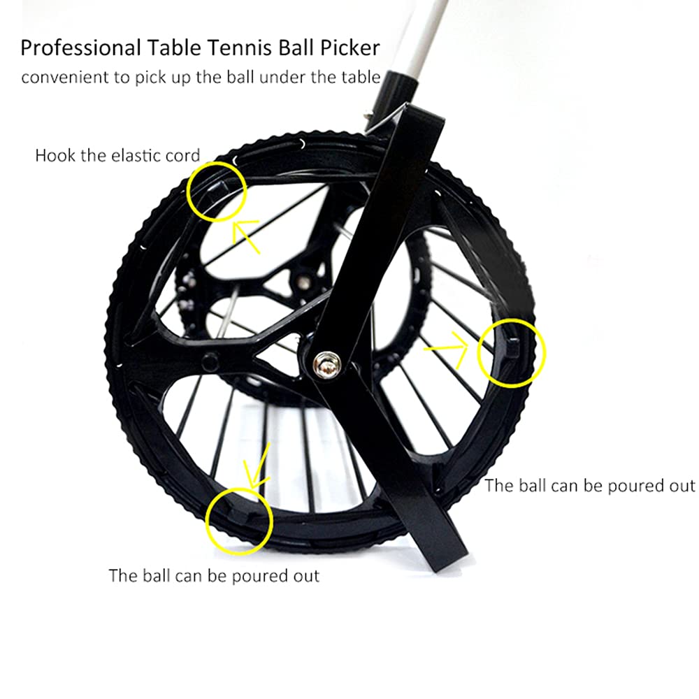 125 Bälle Kapazitätstisch Tennisbällchen Retriever -Sammler Pingpong Ball Picker Tisch Tennis Ball Hopper Roller Tisch Tenniszubehör
