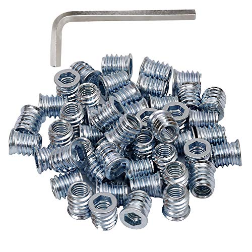 Image of 5 /16-18 Threaded Inserts for Wood 15mm Length Furniture Screw in Threaded Insert Nuts 40 Pieces