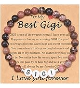 Lanqueen Nana Gigi Mimi Grandma Gifts Natural Stones Bracelet Christmas Birthday