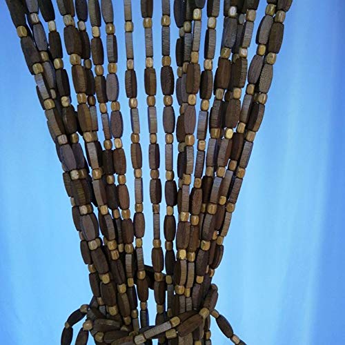 Refue Wood Beaded curtains for Doorway, Partition Door Beads Curtain, Fly Screen Panel, Handmade Woven, Wall Hanging Home Decor Divider, Vintage coffee 60×180cm/24×70in(40 Strands) - Image 3