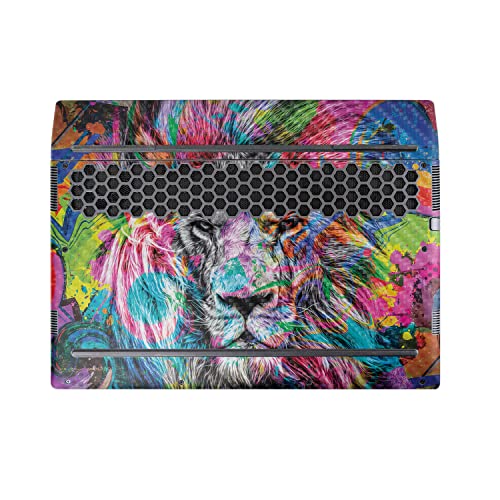 Image of MightySkins Carbon Fiber Skin Compatible with Alienware M17 R5 (2022) Full Wrap Kit - Neon Lion | Protective, Durable Textured Carbon Fiber Finish | Easy to Apply & Change Styles | Made in The USA