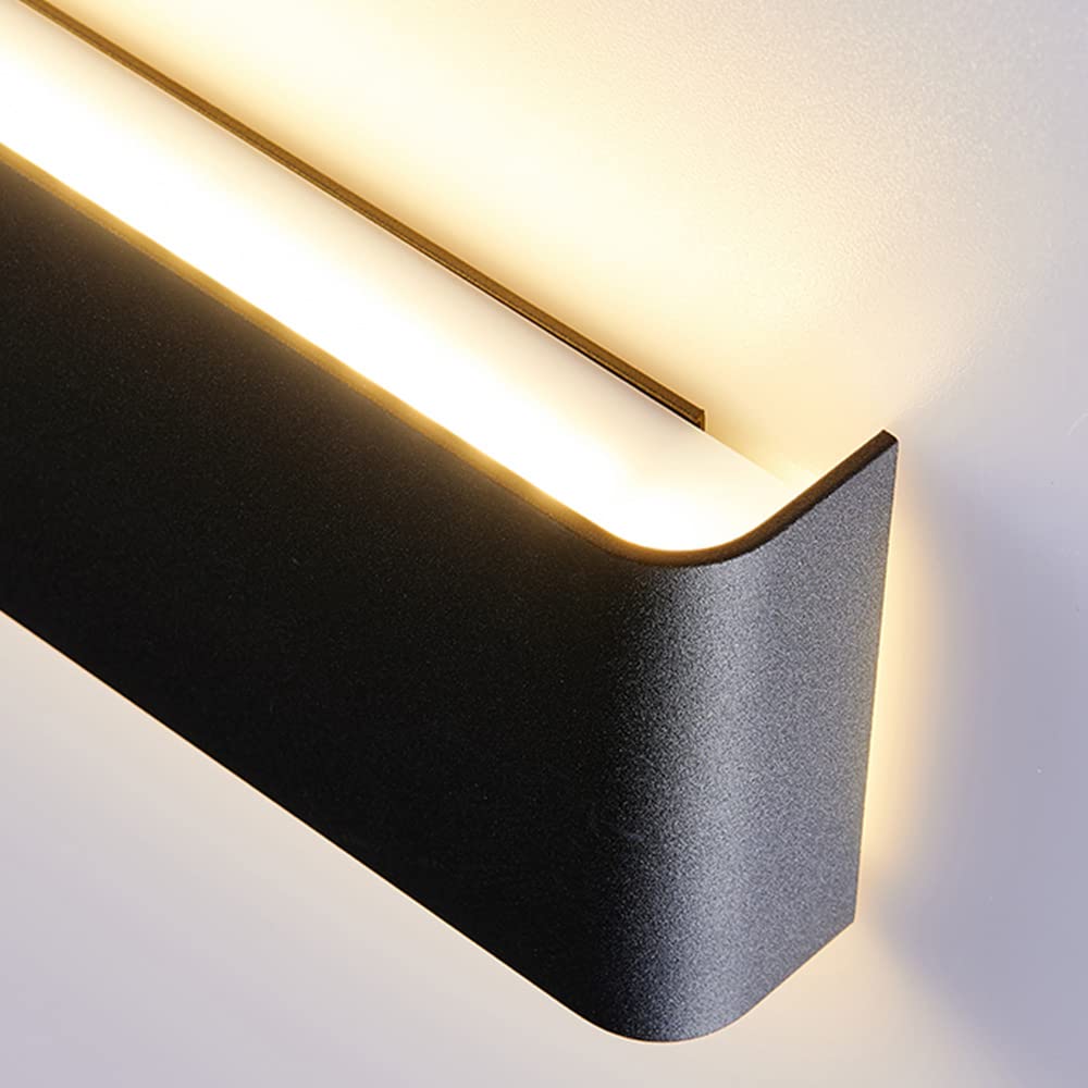 Nowoczesna lampa ścienna nordycka czarna aluminiowa LED prostokątne kinkiety ścienne do wnętrz naścienna światło długa taśma latarnia ścienna do salonu