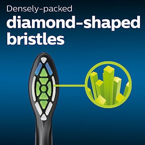 philips sonicare w diamondclean - genuine replacement electric toothbrush heads black 2 pack hx606295