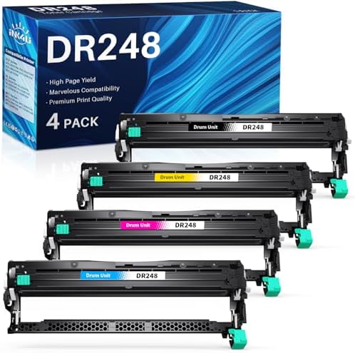 INK4U DR248CL Trommel (4er-Pack, Extra Hoch) kompatibel für Brother DR-248CL Trommeleinheit für TN248 XL Toner TN248XL für MFC-L3740CDW Toner MFC-L3760CDW DCP-L3560CDW L3520CDW HL-