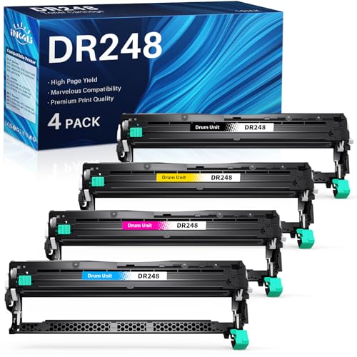 INK4U DR248CL Trommel (4er-Pack, Extra Hoch) kompatibel für Brother DR-248CL Trommeleinheit für TN248 XL Toner TN248XL für MFC-L3740CDW Toner MFC-L3760CDW DCP-L3560CDW L3520CDW HL-L3240CDW HL-L3220CWE