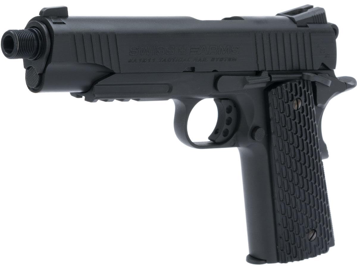 Evike Airguns - Swiss Arms SA 1911 MRP CO2 Powered Blowback 4.5mm Air Pistol (Color: Black)