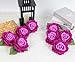 IPOPU 10pcs Artificial Rose Flower Head 5inch Large Fake Silk Rose Flower Purple Velvet Roses Flowers Heads Faux Flowers Bulk for DIY Craft Wedding Bouquet Arrangements Shower Home Party Decor(Purple)