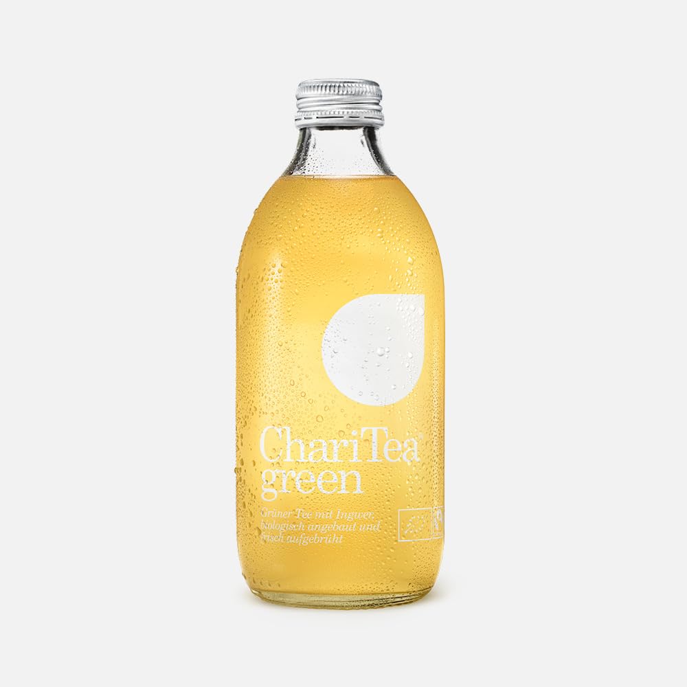 Charitea - Green - Fairer Eistee mit besten Bio Zutaten - Leckeres Erfrischungsgetränk in Glas Flasche - Biologisch angebauter Tee (24x 330ml)