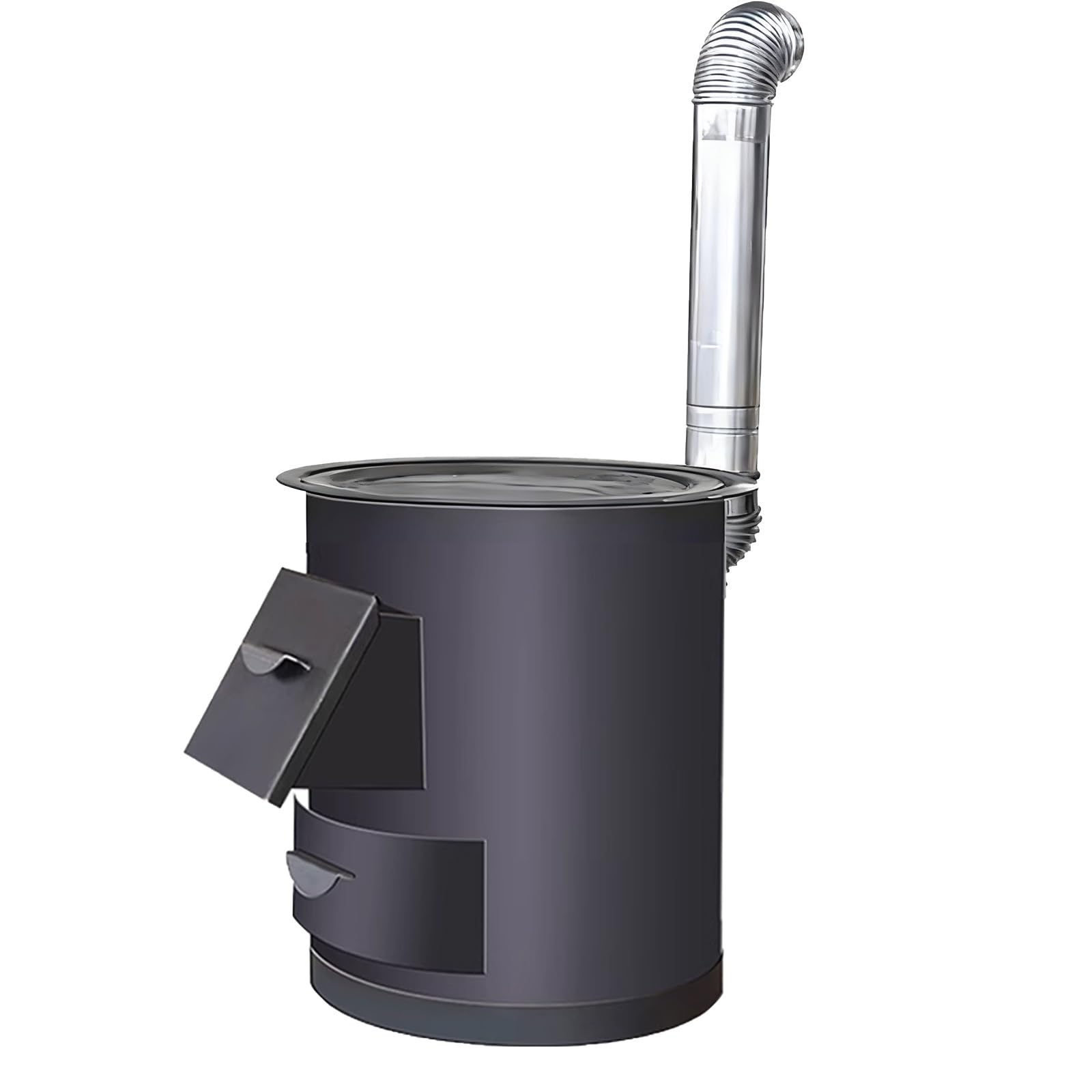 Mini Stufa a Legna da Campeggio con Cassetto Raccoglipolvere Stufa a Legna Piccola Deflettore Fumi Materiale in Ferro Adatto per Cucinare e Riscaldare Tutti i Giorni(52 * 50cm)