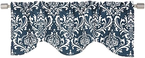 RLF Home Royal Damask M Shaped Valance, Navy