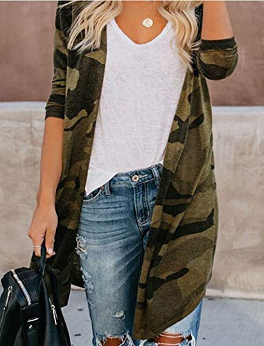 Image of Womens Leopard Print Cardigan Lightweight Long Sleeve Open Front Fall Cardigans S-XXL