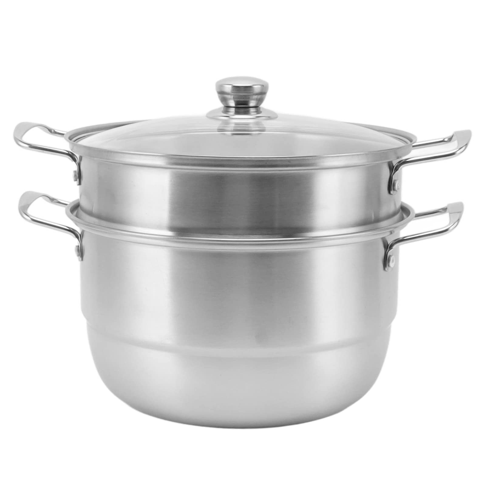 Olla De Vapor De Acero Inoxidable Para Cocinar, Olla De Vapor De 28 Cm, Vaporera De Pescado Con Tapa De Vidrio, Sartén Para Cocer, Olla Al Vapor, Utensilios De Cocina, Vaporera Para Verduras(3 Tier)