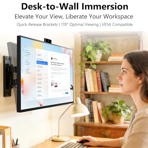 Image of 24 Inch Touchscreen Monitor, IPS FHD1920x1080P PC Display with Camera, HDMI VGA Port, 10-Point Touch Computer Monitor for Business & Gaming, VESA