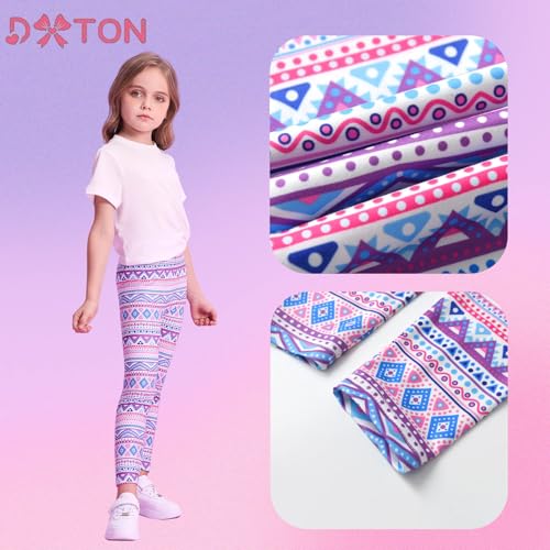 DXTON Kids Girls 3-Pack Skinny Stretch Athletic Leggings Toddlers Active Running Tights Yoga Pants 3-12 Years4