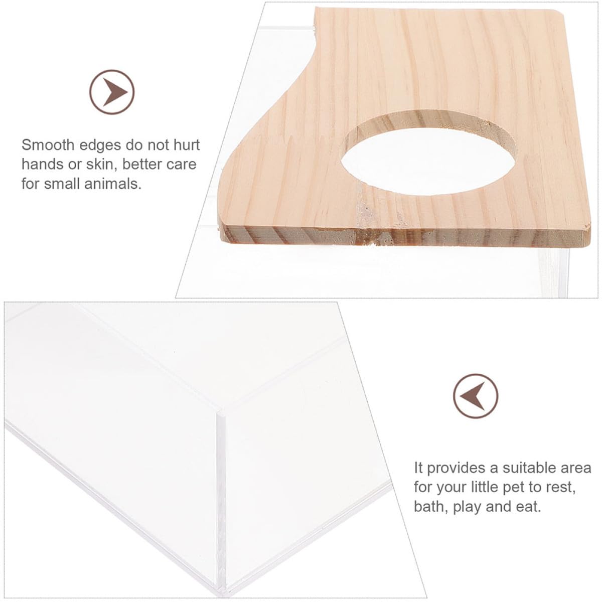 SOLUSTRE 2 Stück Acryl Hamsterbadewannen für Kleintiere Verschleißfeste und Glatte Oberfläche Transparenter Badebehälter für Zuhause und Tierladen