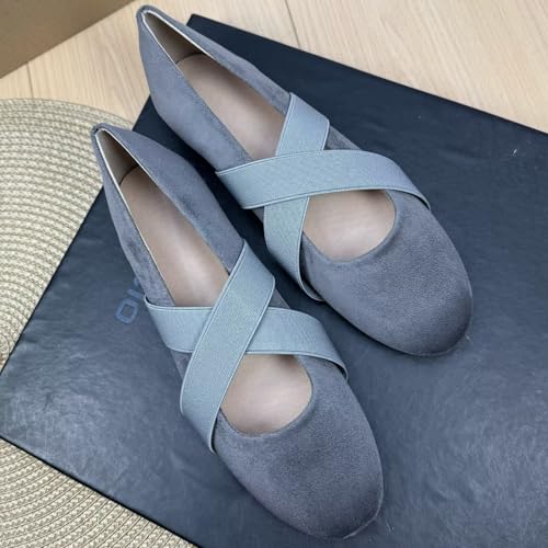 Stunner Cross Strap Ballets Flats for Women Elegant Round Toe Classic Slip on Dressy Flat Shoes2