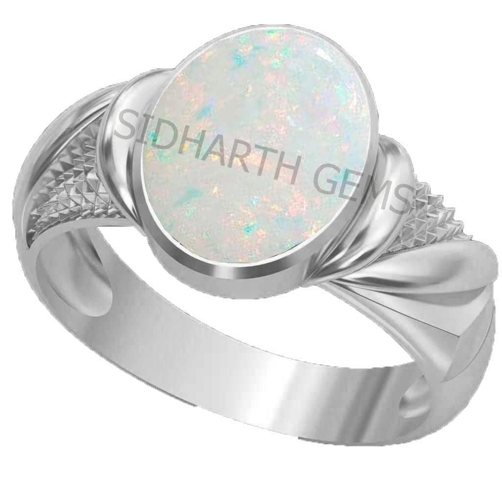 SIDHARTH GEMS 11.00 Carat 1200 Ratti Australian Opal Ring Original Certified White Opal Gemstone Ring Lab Tested for Men and Women (B0CD41PX5V) Amazon Price History, Amazon Price Tracker