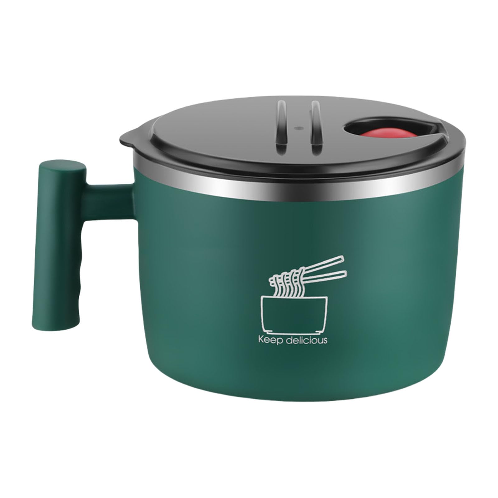 MALSSE Multifunctional Stainless Steels Ramen Serving Bowl Dishwasher Safe Lunch Container with Lid Portable Dining Solution Leak Proof Portable Soup Container for Travel