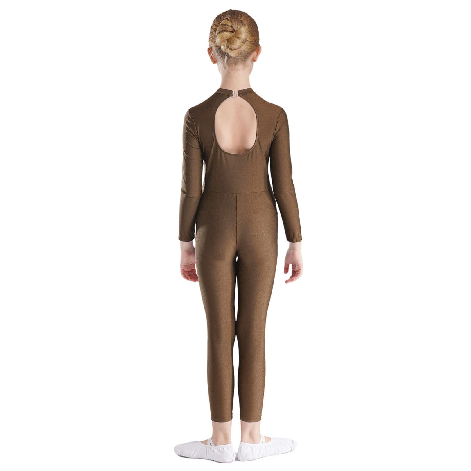 JEATHA Maillot De Gimnasia Niña Maillot Manga Larga Mono Elástico De Gimnasia Rítmica Body Elástico De Danza Clásica Mono De Deportivo