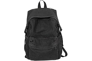 Classic Black Denim Backpack: Y2K Style for Everyday Carry (Black)