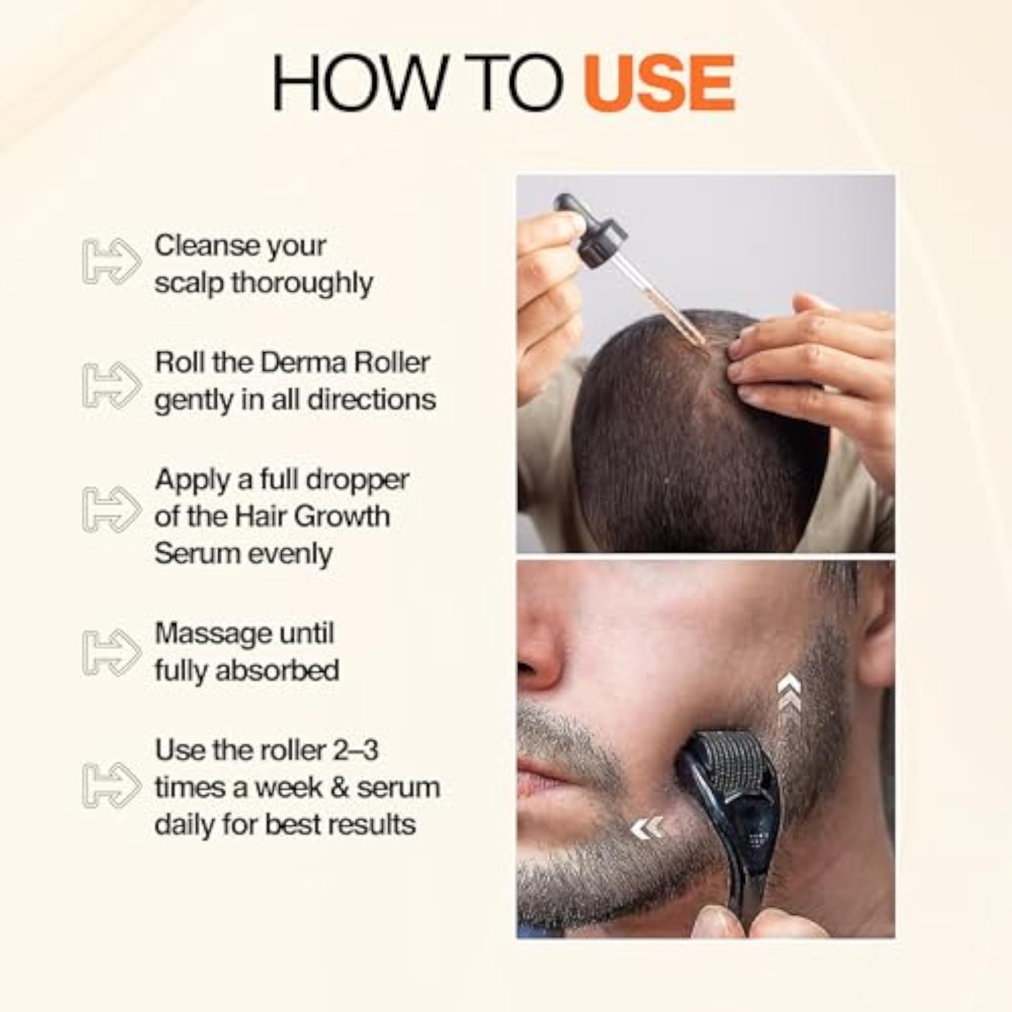Derma Roller & Advanced Hair Growth Serum with Rosemary Extract
