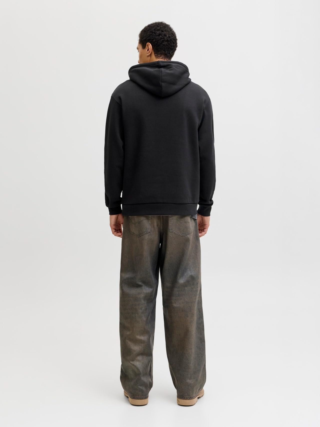 Primer plano del tejido de algodón de la sudadera Jack & Jones Jjebasic Noos Sweat Hood.