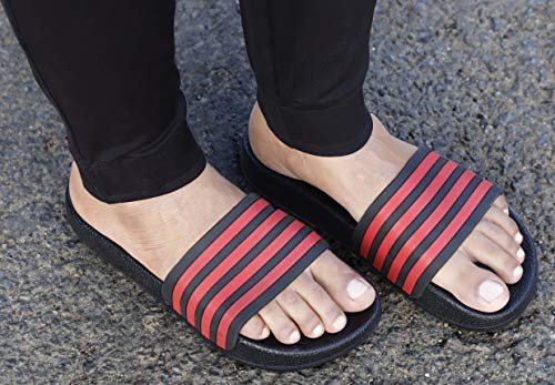 Image of AADI Men's Synthetic Leather Daily Casual Sliders /Flip Flop & Slippers