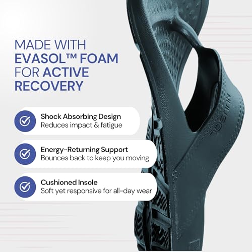 Image of NUUSOL Unisex Cascade Flip Flops; Non-Slip Hiking /Plantar Fasciitis Footwear; Soft Cushion, Lightweight & Comfortable; Arch Support & Textured Footbed, Pain Relief for Joint, Neck & Back Injuries