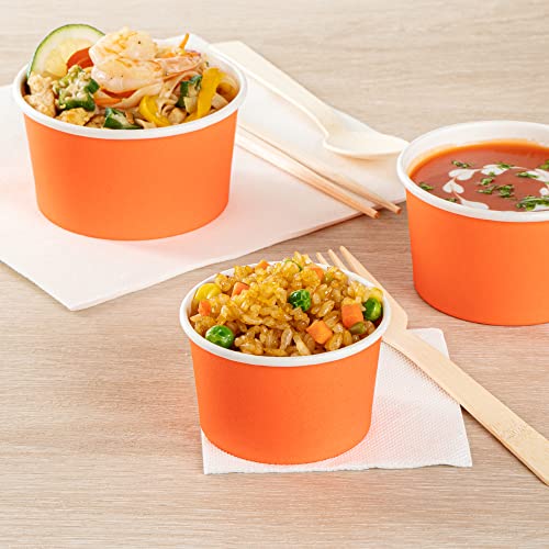 Image of Coppetta 3-Ounce Dessert Cups, 200 Disposable Ice Cream Cups - Lids Sold Separately, Durable, Orange Paper Frozen Yogurt Bowls, For Hot And Cold Foods, Perfect For Gelato Or Mousse - Restaurantware