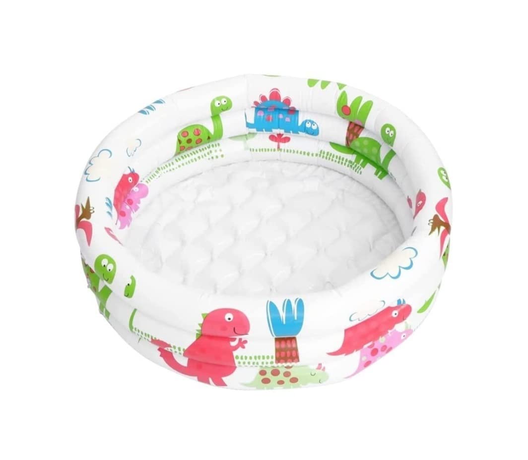 TOTIKI Paddling Pool Round 3 Ring Inflatable Paddling Pool Heavy Duty Above Ground Swimming Water Fun Bathtub Garden