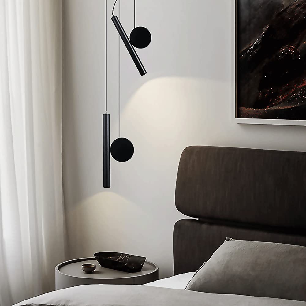Lampa wisząca przy łóżku z długą rurką, reflektor sufitowy z lampą sufitową z soczewką optyczną, nowoczesna lampa wisząca LED 3W 4000K, prosty narożnik do salonu, lampki do czytania