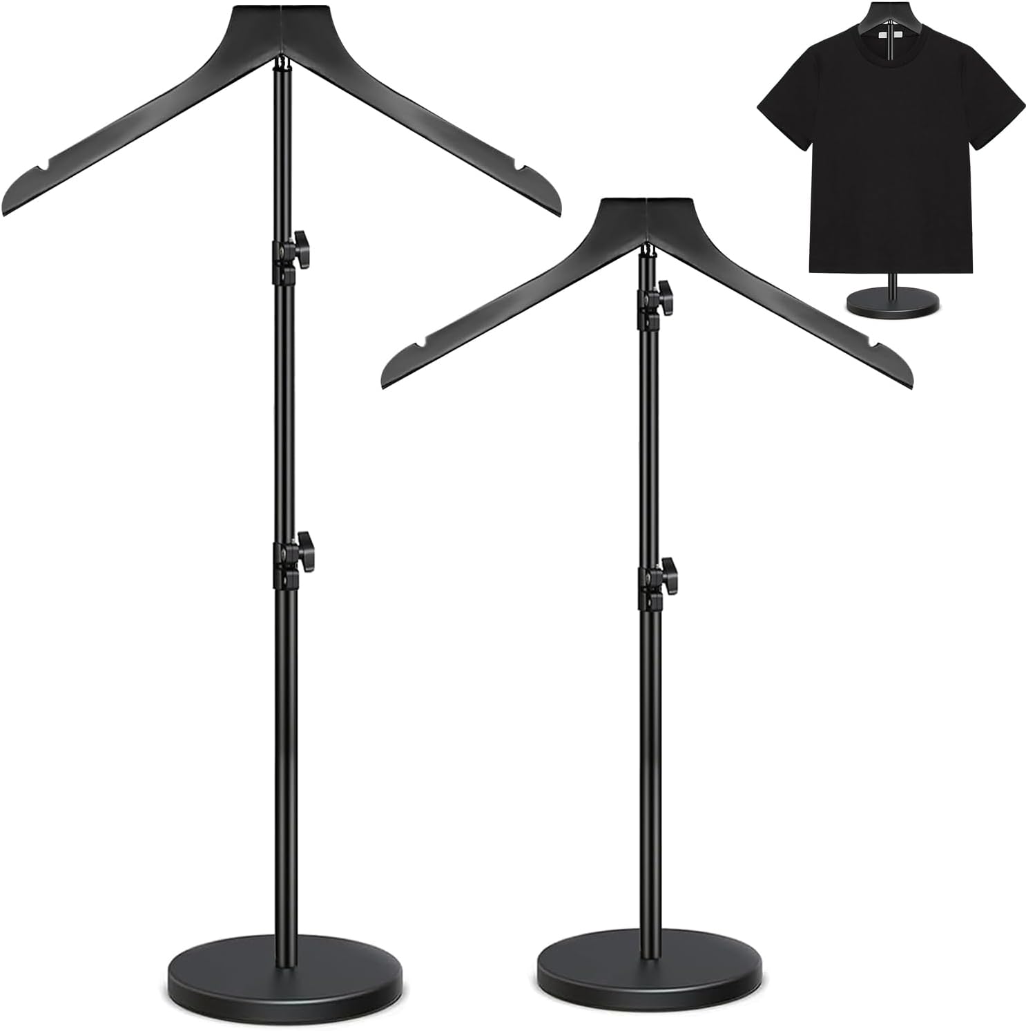 T Shirt Display Stand 19-44.5 Inch with Hat Rack, Height Adjustable for Long Short Clothes Dress,Display Mannequin for Store, Closet, Photoshoot, Exhibition, Vendors Shop, Parties(Brown, 1pcs)