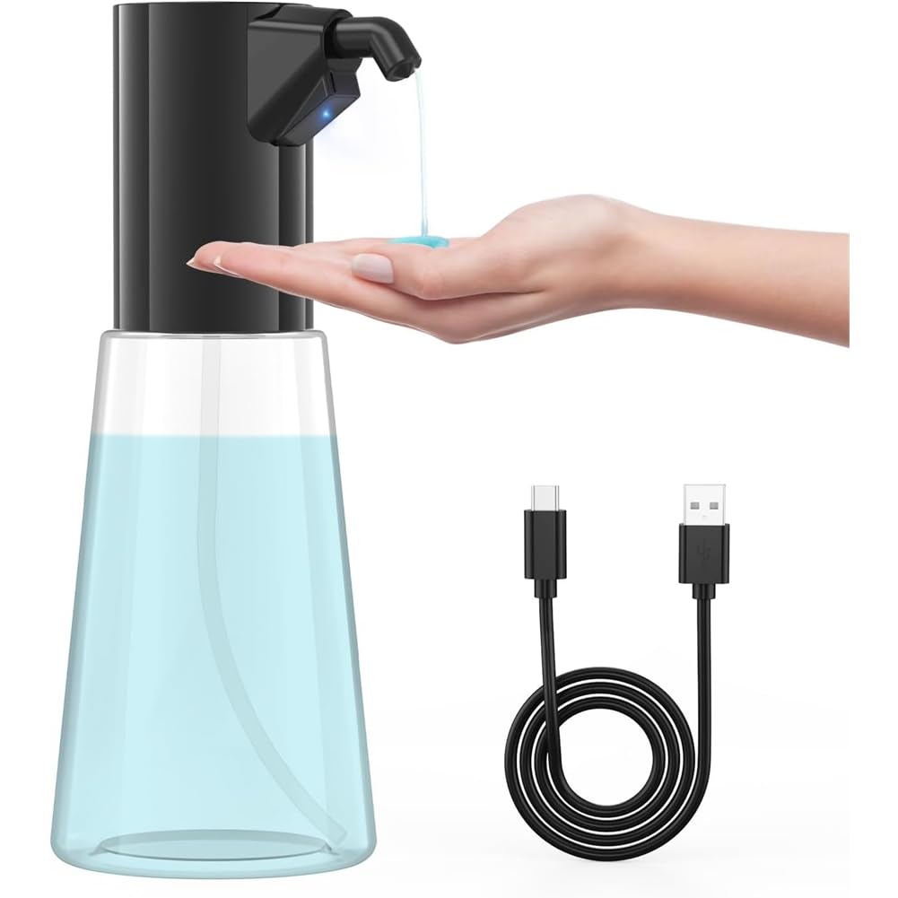 Vjsujehgy Automatic Touchless Liquid Soap Dispenser,450ML Rechargeable Waterproof Hand& Dish Auto Soap Pump