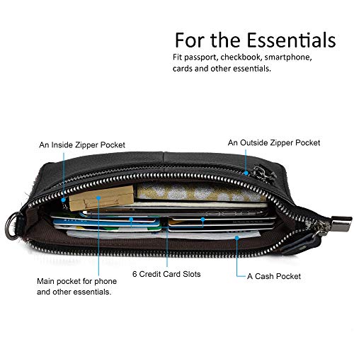 Image of befen Genuine Leather Wristlet Clutch Wallet Purses Small Crossbody Bags for Women with RFID Blocking Card Slots