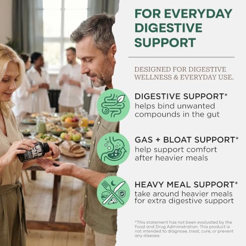 Image of Wild Foods Activated Charcoal Capsules, 100% Organic Coconut Shells, 1 Pack