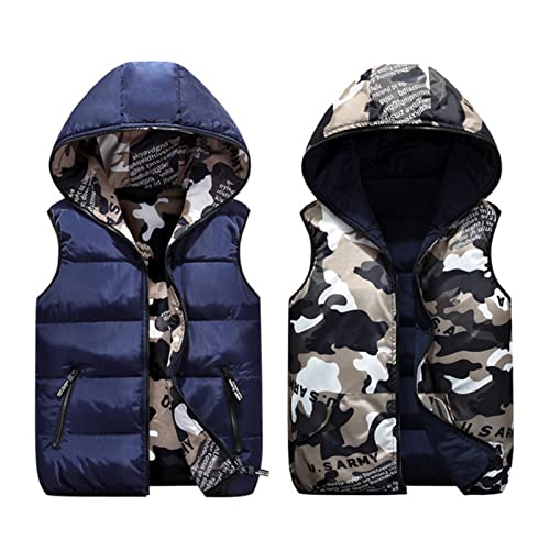 Kinder Daunenweste Mit Kapuze - Leichte Steppweste Für Jungen & Mädchen 3-15 Jahre