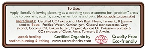 Tattva's Herbs Holy Basil Healing Cream, Body and Face Moisturizer for Dry Skin, Skin Healing Cream, Face Moisturizer for Women and Men, Moisturizing Cream, 2oz, 25 Years of Premium Service