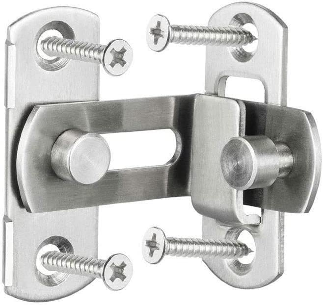 Loquet à glissière à 90 degrés avec vis pour fermeture sécurisée de porte coulissante