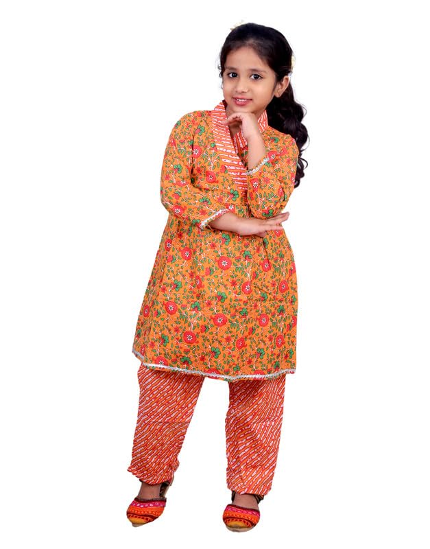 Girls Pure Cotton Sanganeri Printed Readymade Ethnic Wear Handloom Design (INDIAN TRADITIONAL) offers donot miss 2 Girls Pure Cotton Sanganeri Printed Readymade Ethnic Wear Handloom Design (INDIAN TRADITIONAL) offers donot miss