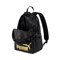 Puma Phase Backpack Zaino, Black-Golden Logo