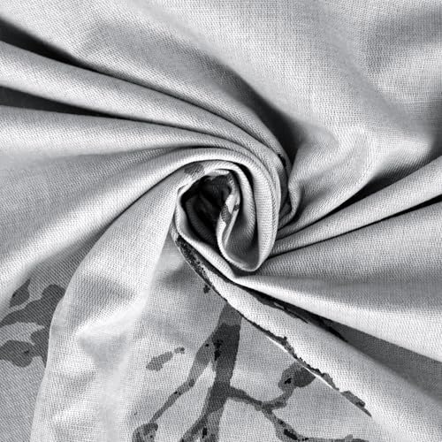 Image of Divine Casa 210 TC Cotton King Size Bedsheet | Soft Breathable Pigment Twill Satin Bed Sheet with 2 Pillow Covers | Luxury Double Bed Bedsheet | 275 x 275 cm (Natural Grey, Floral)