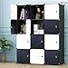 JOISCOPE Portable Wardrobe for Hanging Clothes, Combination Armoire, Modular Cabinet for Space Saving, Ideal Storage Organizer Cube for Books, Toys, Towels(12-Cube)