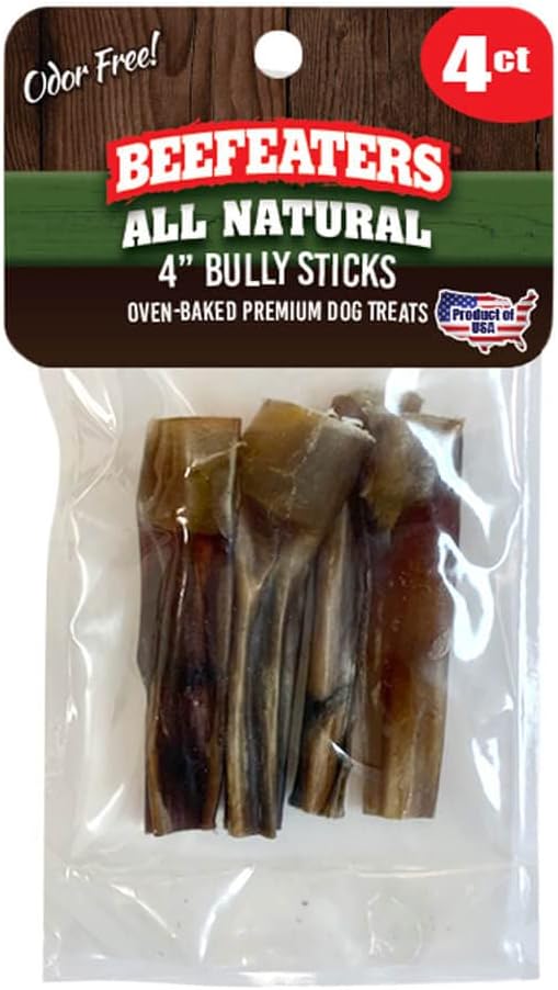 Beefeaters Dog Treats 4in Bully Sticks 2oz AllNatural