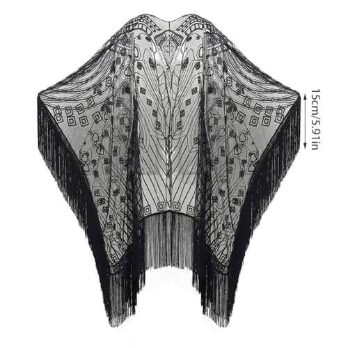 Women's Fringed Evening Cape Sequin Beaded Shawls and Wraps Vintage Prom Dresses Shawls2
