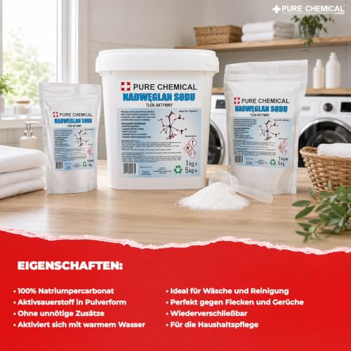 CHOSA Natriumpercarbonat Pulver zum Waschen 1 kg - Aktiver Sauerstoff 100% Reine - Sauerstoffbleiche Pulver für Wäsche - Waschmittel… – Ansicht 5
